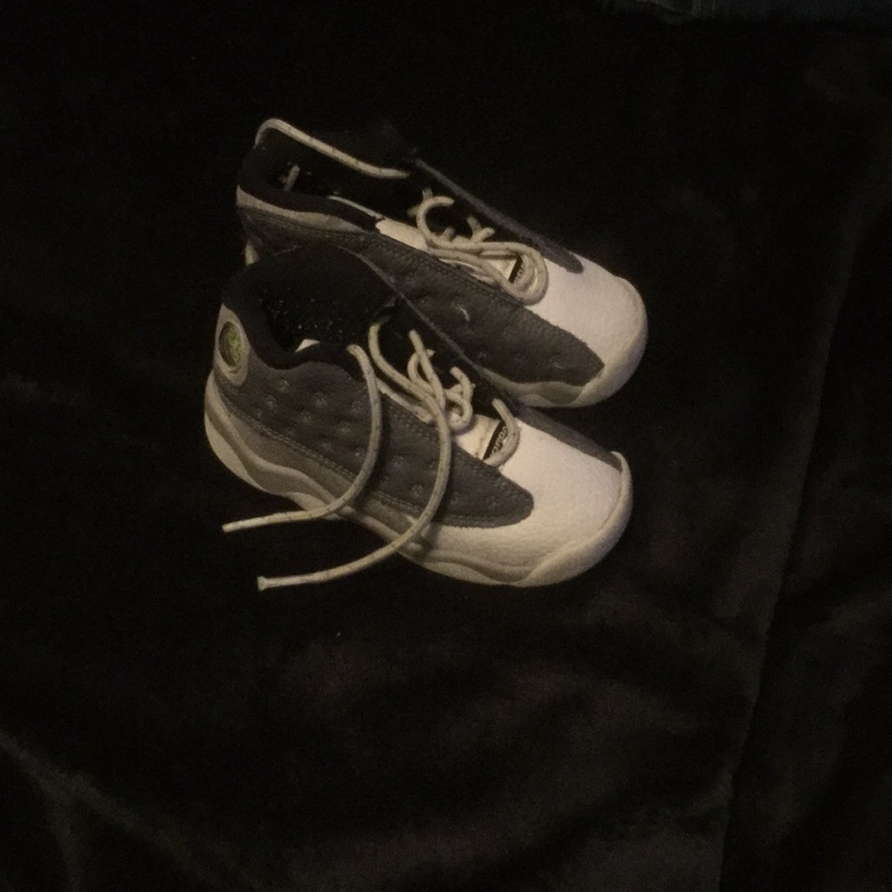 Toddler white and gray Jordan’s